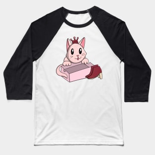 Pink Shoe Box Cat Baseball T-Shirt